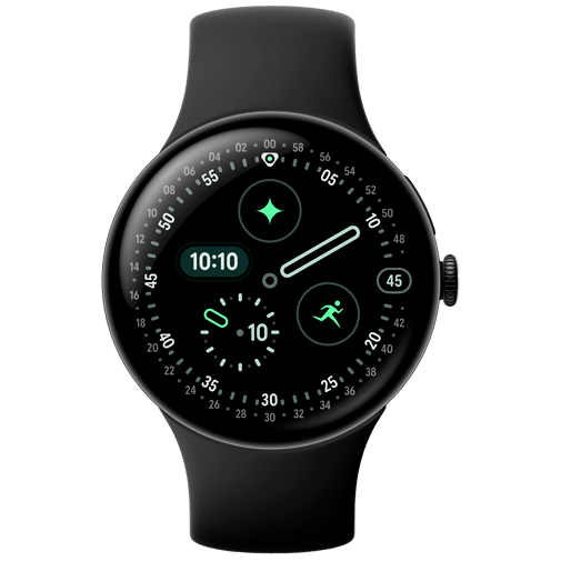 Google Pixel Watch 4 45mm Zwart (Zwarte Band)